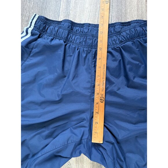 ADIDAS MEN'S TACK PANTS SIZE XL NAVY WHITE STRIPES WINDBREAKER PULL ON - Picture 6 of 9